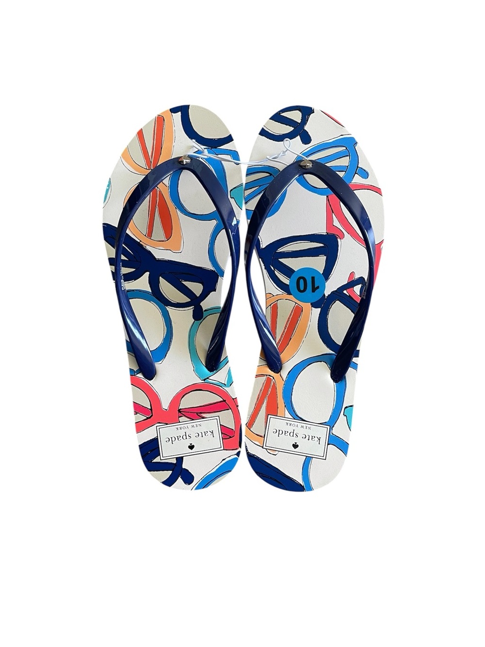 Kate Spade Feldon sunglasses blazer blue flip flop sandals - 10